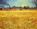 Summer Evening Wheatfield with Setting sun Vincent van Gogh